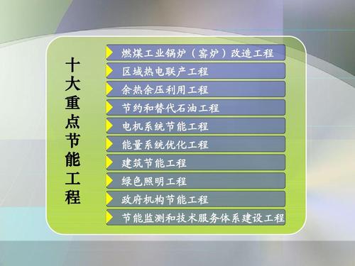 联产工程 余热余压利用工程 节约和替代石油工程 电机系统节能工程